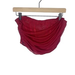 HEIRESS Beverly Hill burgundy corset crop top strapless NWT b